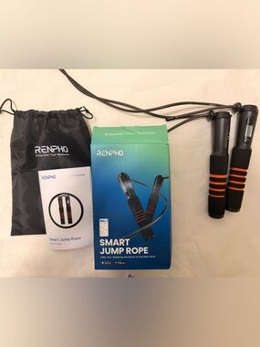 RENPHO Smart Jump Rope in Black with Orange Accents